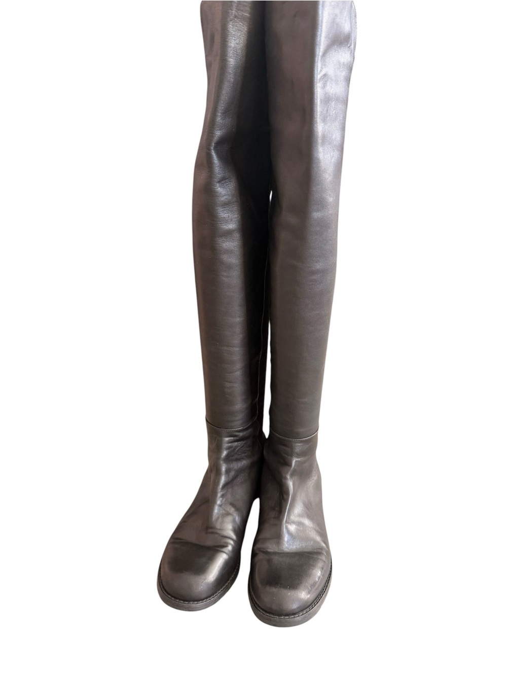 Stuart Weitzman Over-the-Knee Leather Boots in Black
